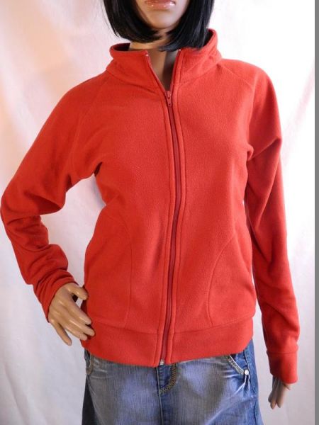 Yessica Fleece-Jacke Orange mit Rollkragen, Gr. M