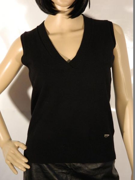 Street One Pullover ärmellos Schwarz Gr. 40