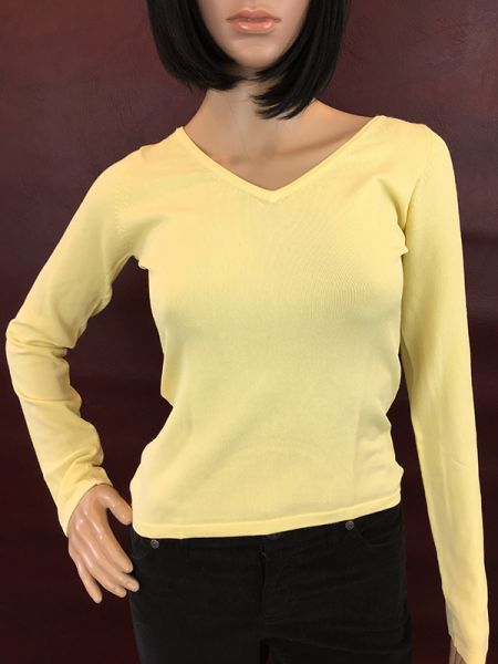 Zara Shirt Gelb mit V-Ausschnitt, Größe M