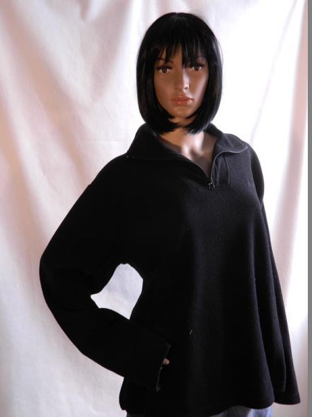 Just For You Fashion Fleece-Pullover Schwarz, Gr. XXL