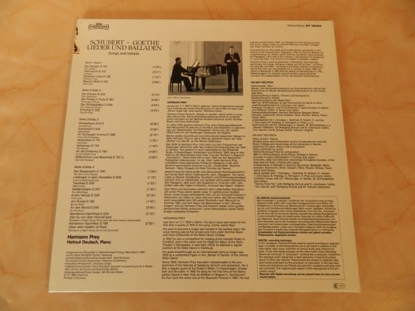 2 LPs Schubert-Goethe, Lieder und Balladen