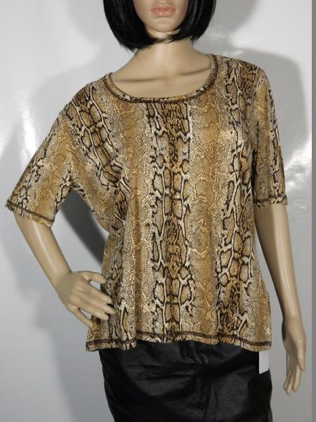 Shirt Schlangenmuster Braun Gr. XXL