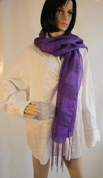 Damen-Halstuch/Schal lila mit Fransen