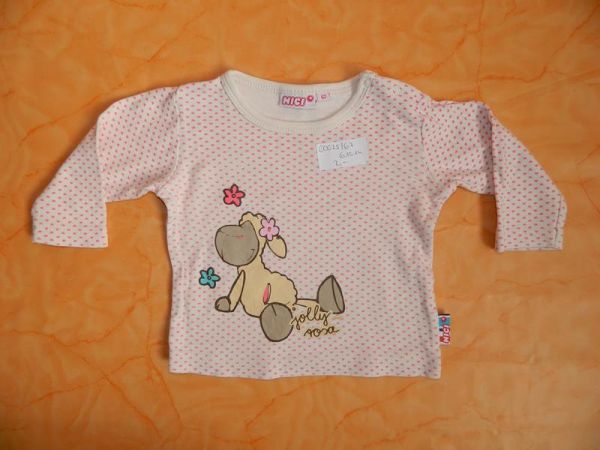 Nici Sweatshirt Beige mit Rosa und Schafmotiv Gr. 62