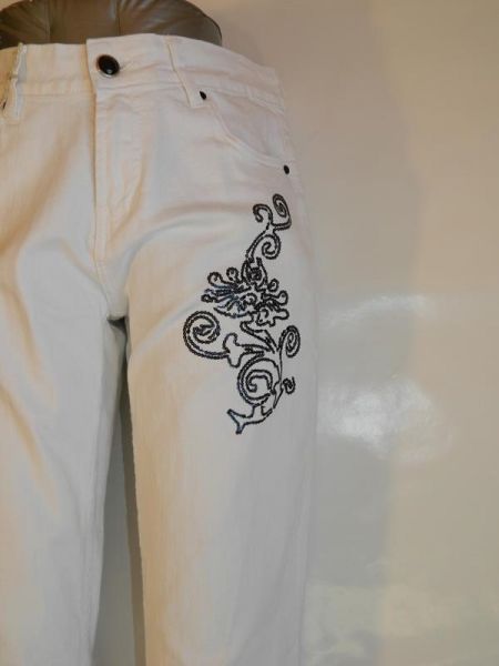X-Mail Hose Weiß Steinchenverzierung Gr. 40