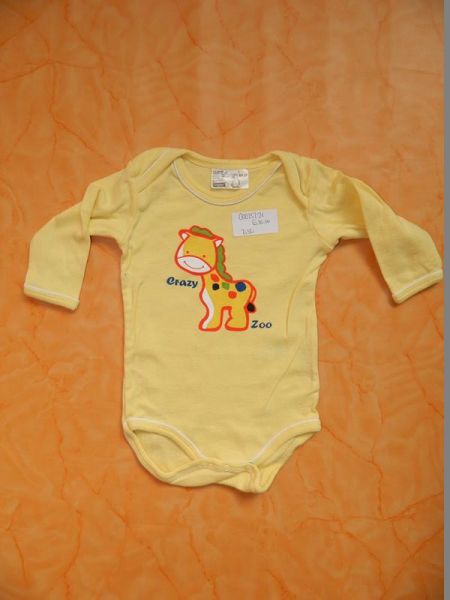 Body Gelb Langarm Giraffe "Crazy Zoo" Gr. 50/56