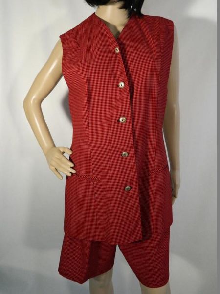 Gina Benotti Bluse und Shorts, Rot kariert, Gr. 42 (2-teilig)