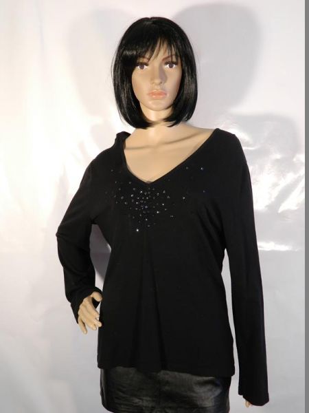 Adagio Pullover Schwarz Pailletten Gr. 42