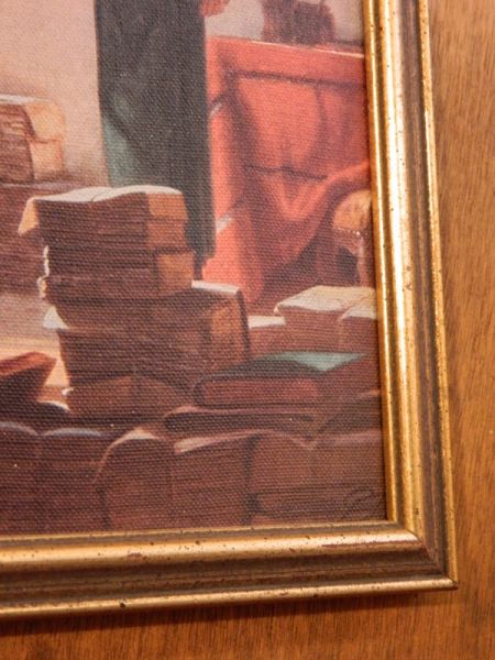 Spitzweg-Der Kaktusfreund, Leinwanddruck im Holzrahmen, auf Holz