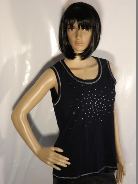 Bonita Top Schwarz mit Glitzersteinchen Gr. L