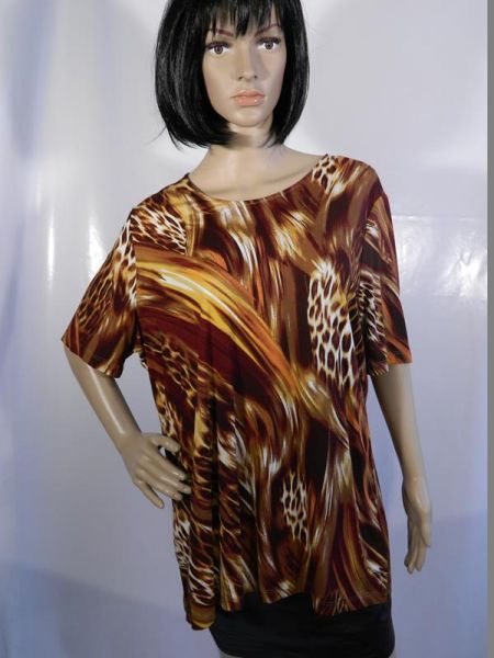 YSS Shirt Braun Orange Wischmuster Gr. XL