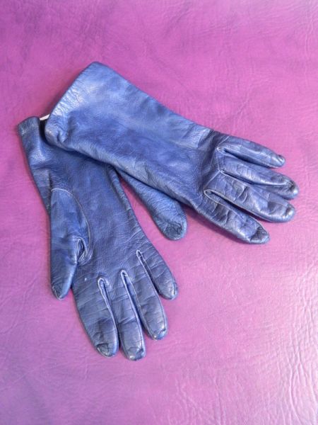 Lederhandschuhe, Dunkelblau