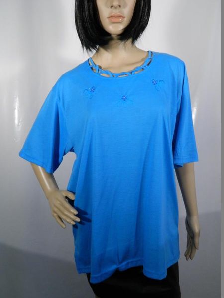 Romesa Sweatshirt Blau mit Verzierung am Kragen Gr. XXL