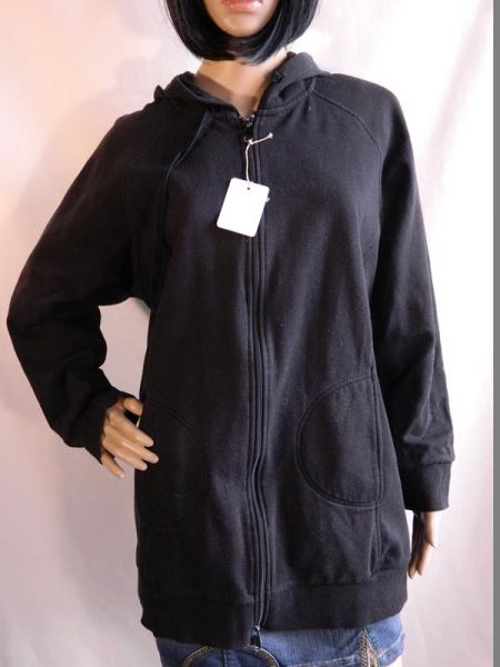 Rainbow Collection Sweatjacke Schwarz mit Kapuze, Gr. 44/46
