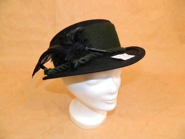 C&A Hut Filz Schwarz-Grün mit Feder