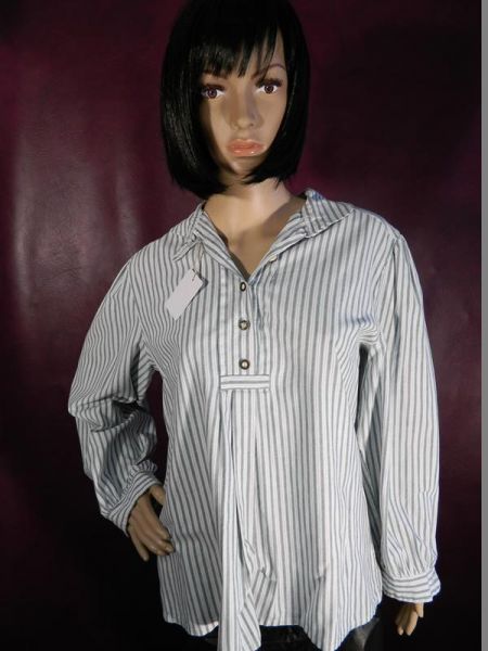 Shirthemd Weiss Grün Gestreift Gr. 42