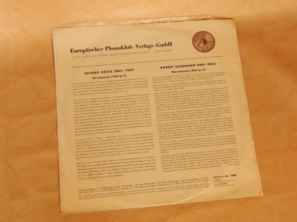 LP - E.Grieg-Klavierkonzert, R.Schumann-Klavierkonzert