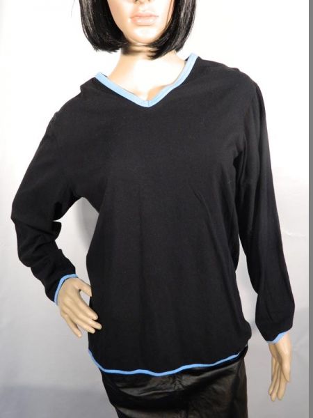Sweatshirt Schwarz mit Blau Gr. 40/42