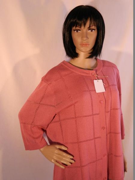 Strickjacke mit passendem Top, Rosa, Gr. 50 (2-teilig)