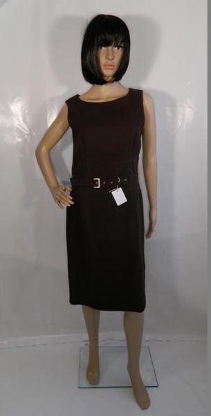 Etuikleid Ärmellos Dunkelbraun Gr. 38