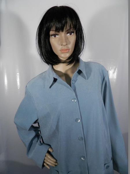 Mantel Hellblau Samt Gr. 46