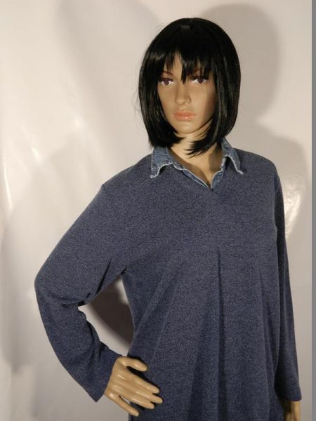 Gina Laura Pullover Blau Jeanskragen Gr. M