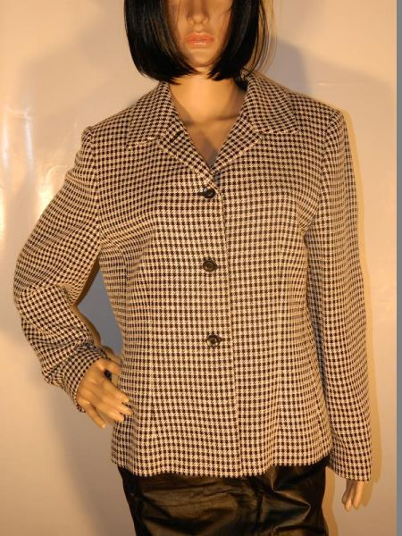 Gerry Weber Blazer Schwarz Weiß Kariert Gr. 40