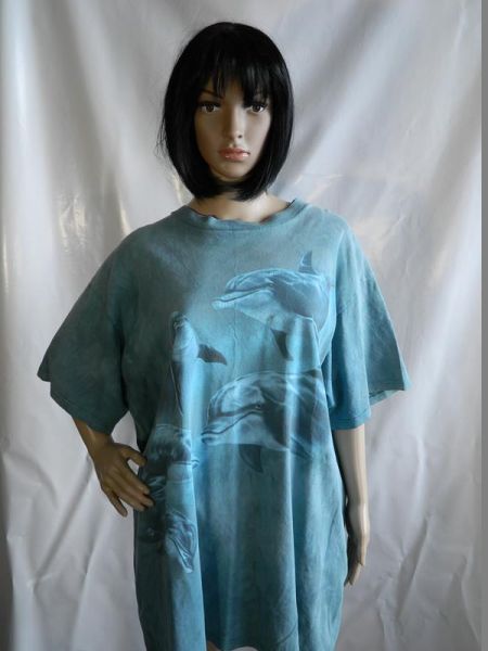 Harlequin T-Shirt Türkis mit Delfinen Gr. XXL