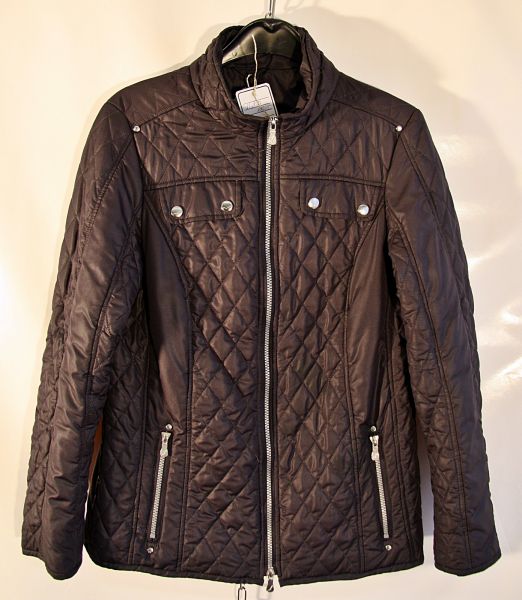 Steppjacke schwarz im Bikerstil Gr. 40