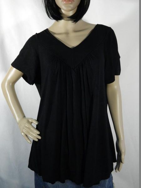 Sweatshirt Schwarz mit V-Ausschnitt, Gr. XXL