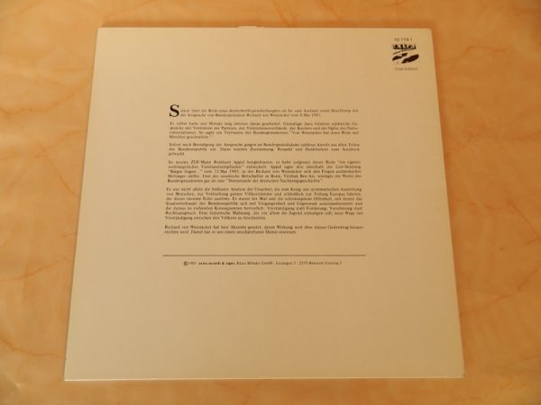 LP Die Rede, von R.v.Weizsäcker