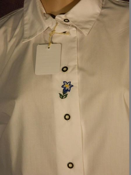 Landhaus Bluse Weiß Gr. 40