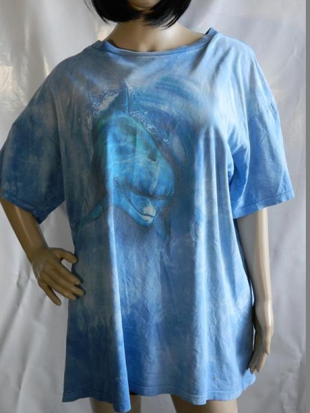 Harlequin T-Shirt Blau mit Delfin Gr. XXL