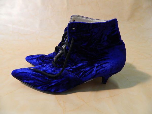 Stiefeletten Samt blau Gr. 6