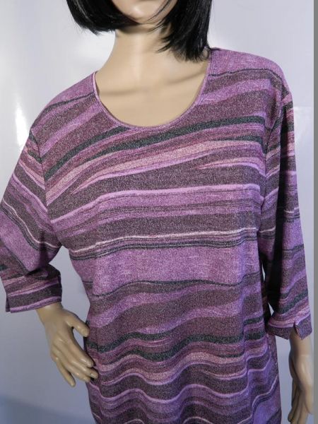 Sweatshirt Lila Streifen Gr. XL