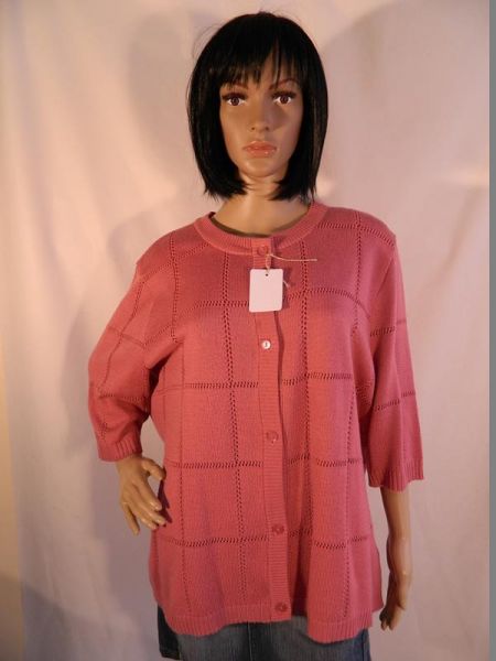Strickjacke mit passendem Top, Rosa, Gr. 50 (2-teilig)