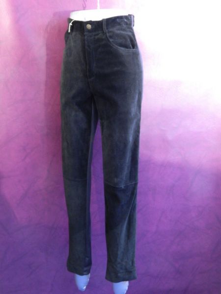 Velours-Leder/Stoff-Hose Gr. 38