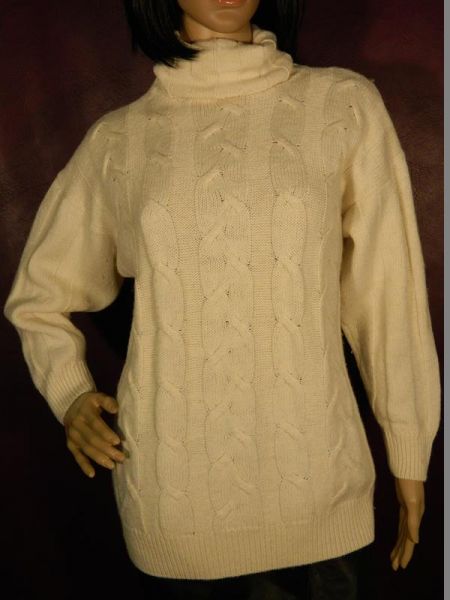 Pullover Strick Creme mit Rollkragen