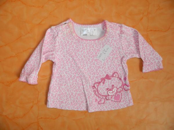 Baby Sweatshirt Leopardenmuster Rosa Gr. 56
