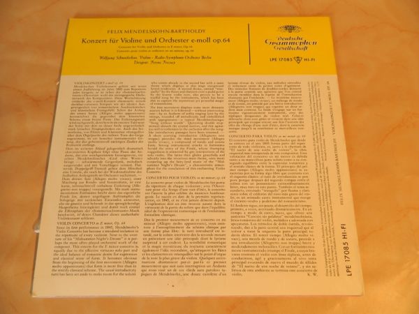 LP Mendelssohn-Bartholdy, Violoinkonzert