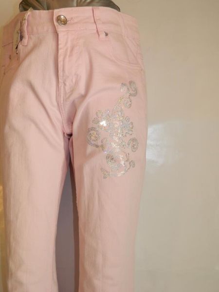 X-Mail 3/4 Hose Rosa Glitzerverzierung Gr. 38