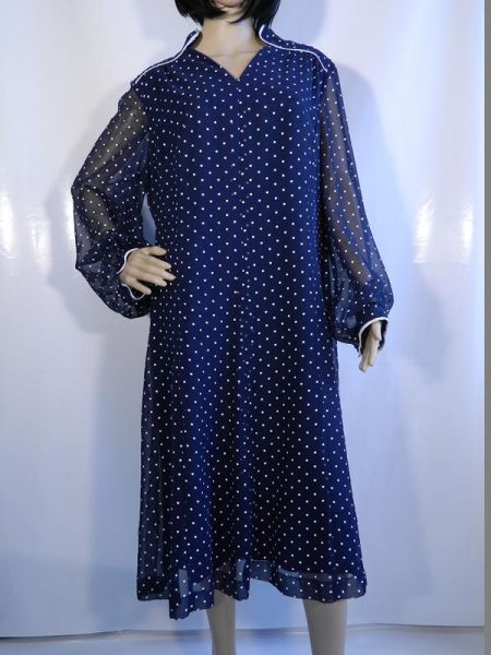 Esco Kleid Blau/Weiss Punkte Gr. 23/46