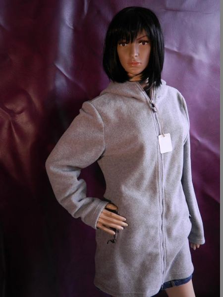 Flash Lights Strickjacke Lang Grau mit Kapuze, Gr. 40/42