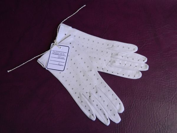 Lederhandschuhe, Weiss