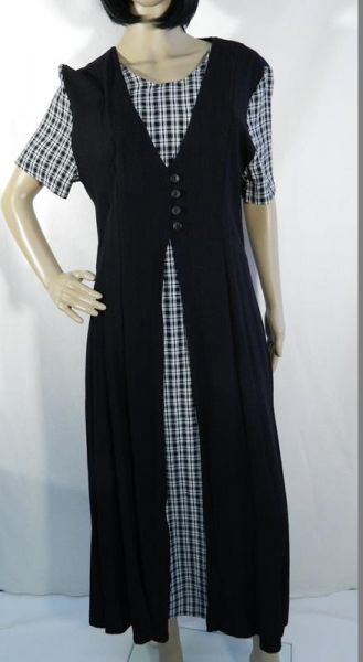 Maxime Kleid Schwarz/Weiß Kariert, Gr. M