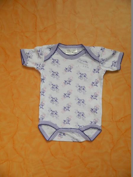 Body Weiss Lila Hasenmotiv Gr. 50/56