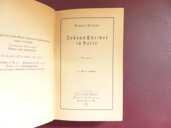 Romain Rolland, Johann Christof in Paris