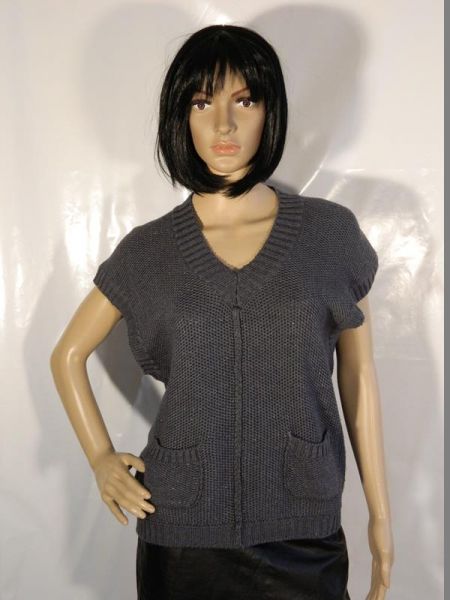 Gina Laura Pullover Ärmellos Grau Glitzernd Gr. S