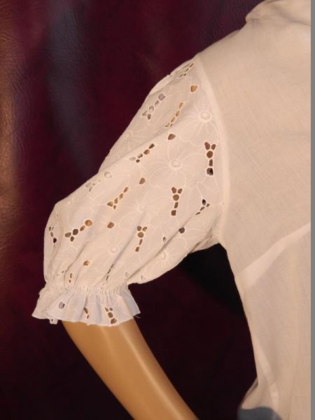 Alpentrachten Bluse Weiß, Gr. 42