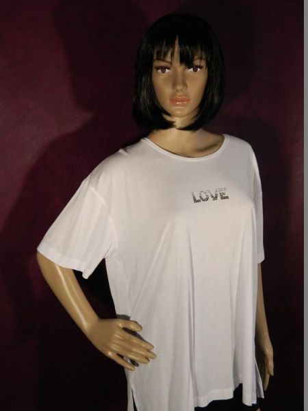 Sweatshirt Weiß mit "LOVE"-Aufschrift Gr. XL